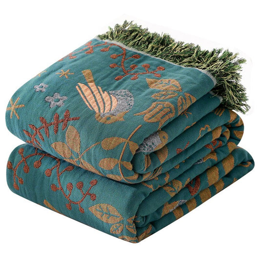 LeafWeave – Vintage Reversible Cotton Throw Blanket