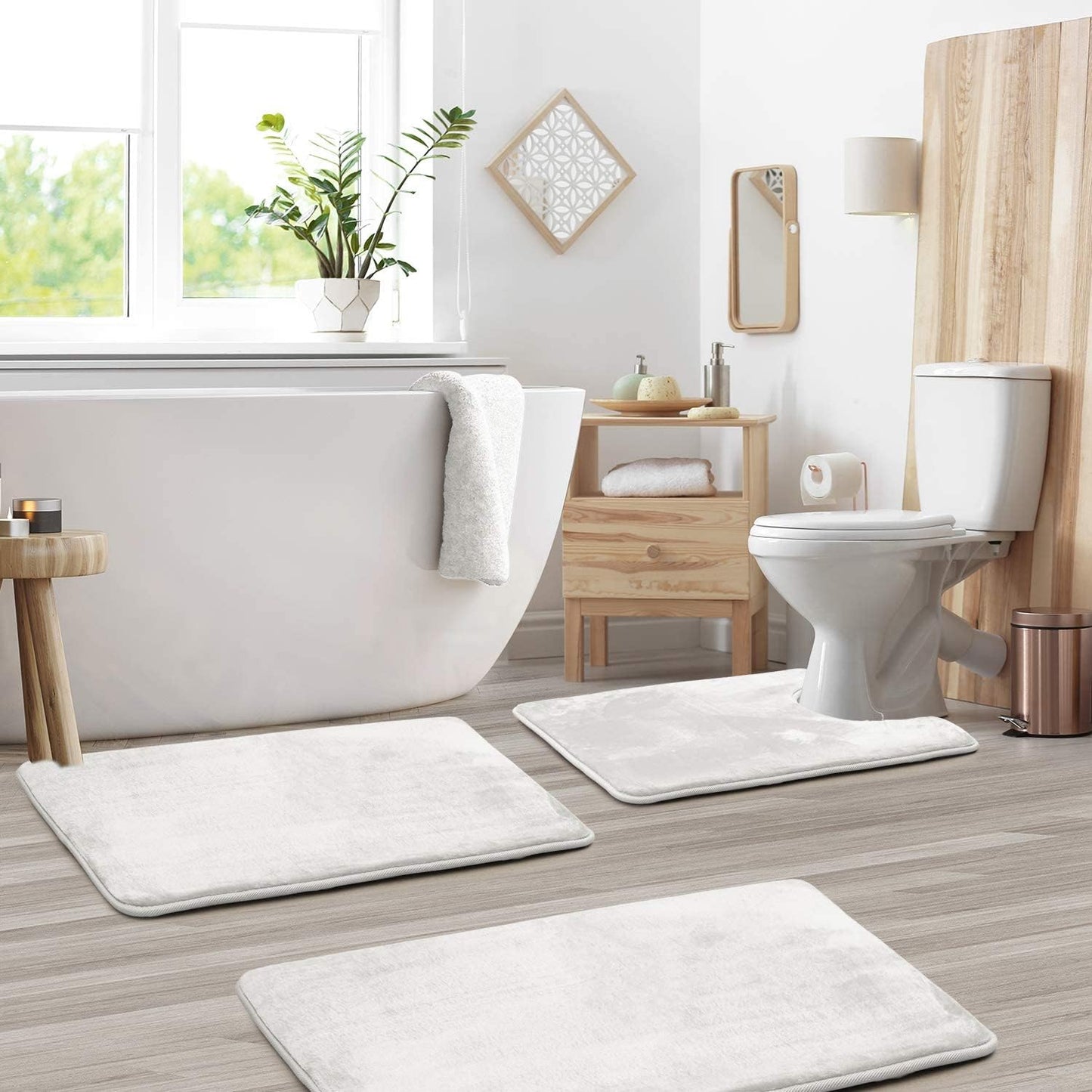 VelvaSoft – Plush Memory Foam Bath Mat Set